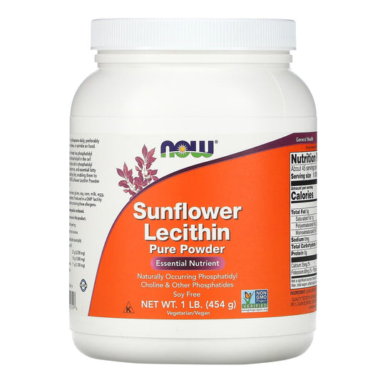 NOW Foods, Sunflower Lecithin, Pure Powder, 1 lb (454 g) - Image 1