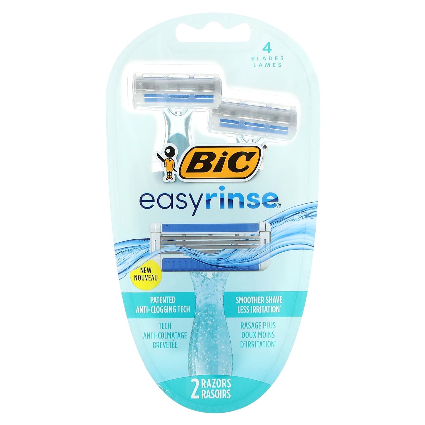 BIC EasyRinse Women's Disposable Razors, 4-Blade Shaving, Anti-Clog Tech - Image 1