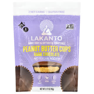 Dark Chocolate Peanut Butter Cups by Lakanto, Keto-Friendly & Vegan
