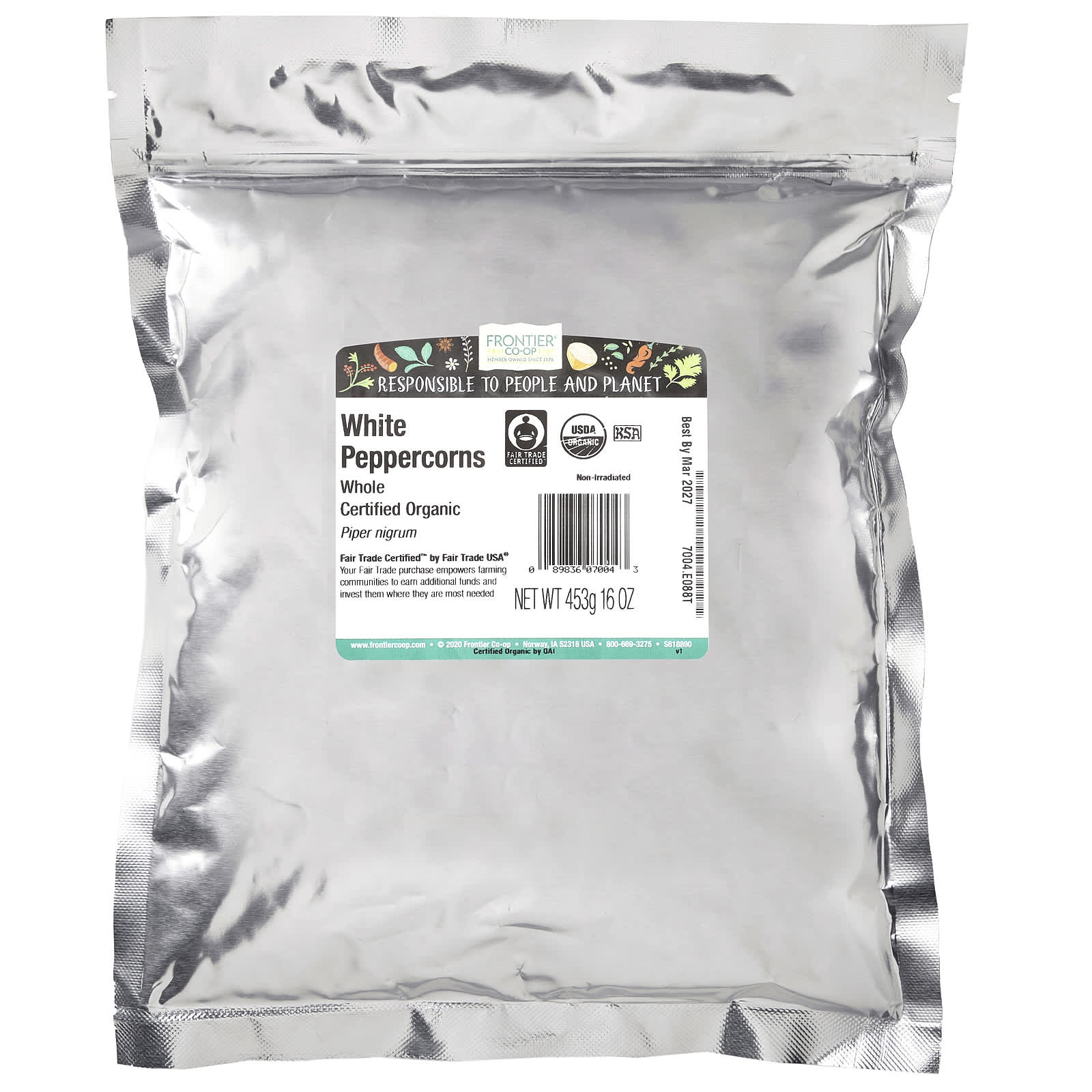 Organic White Peppercorns - Non-Irradiated & Fair Trade - 16 oz - Image 2