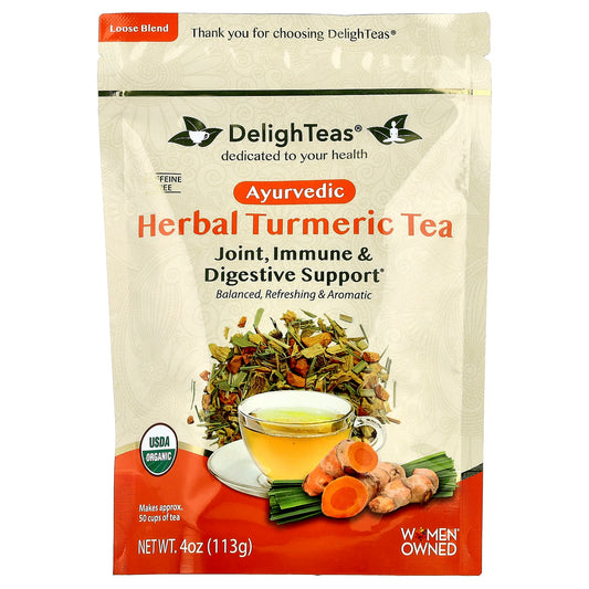 Ayurvedic Turmeric Tea, USDA Organic, Caffeine Free, 4oz - Image 1
