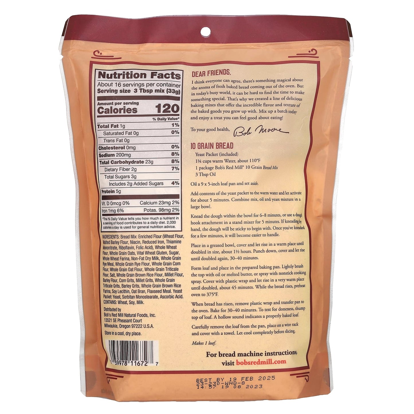 Bob's Red Mill 10 Grain Bread Mix with Whole Grains & Flaxseed | Easy Baking - Image 2
