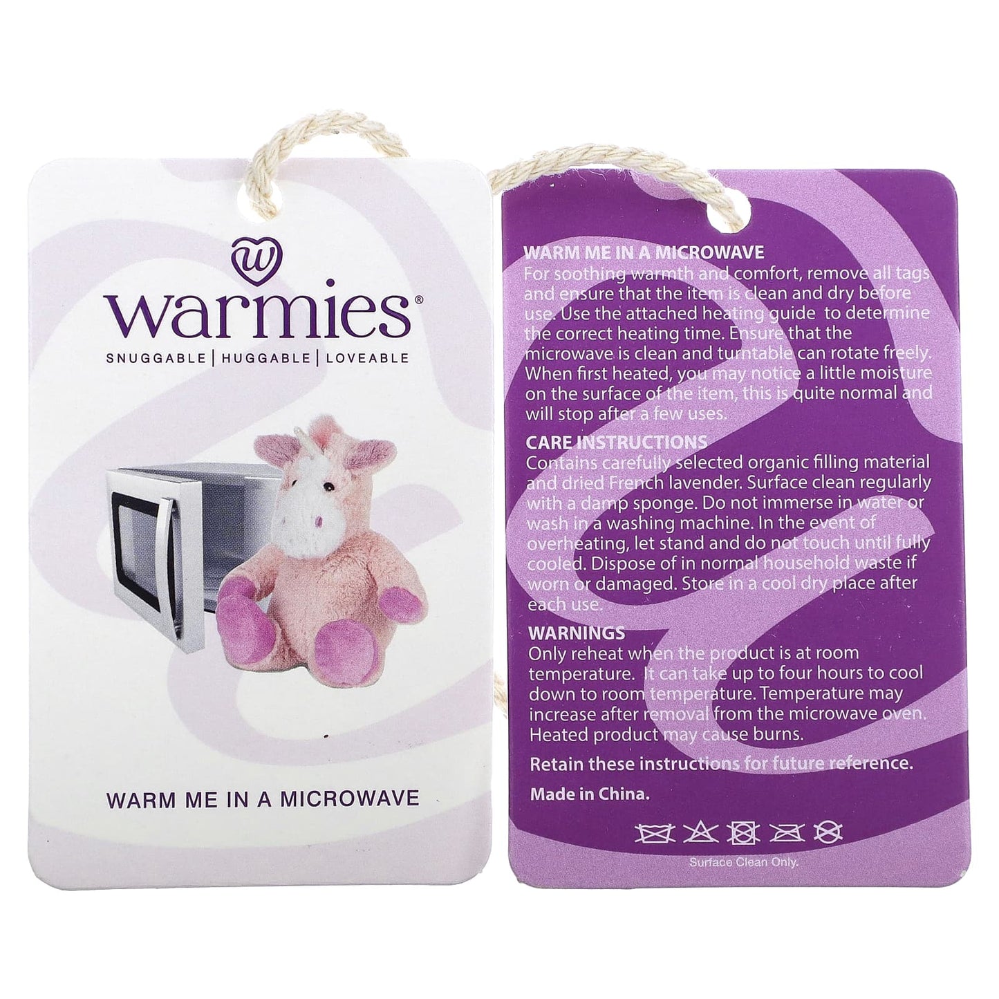 Warmies, Unicorn, Heatable, Weighted Soft Plush, 1 Plush - Image 2