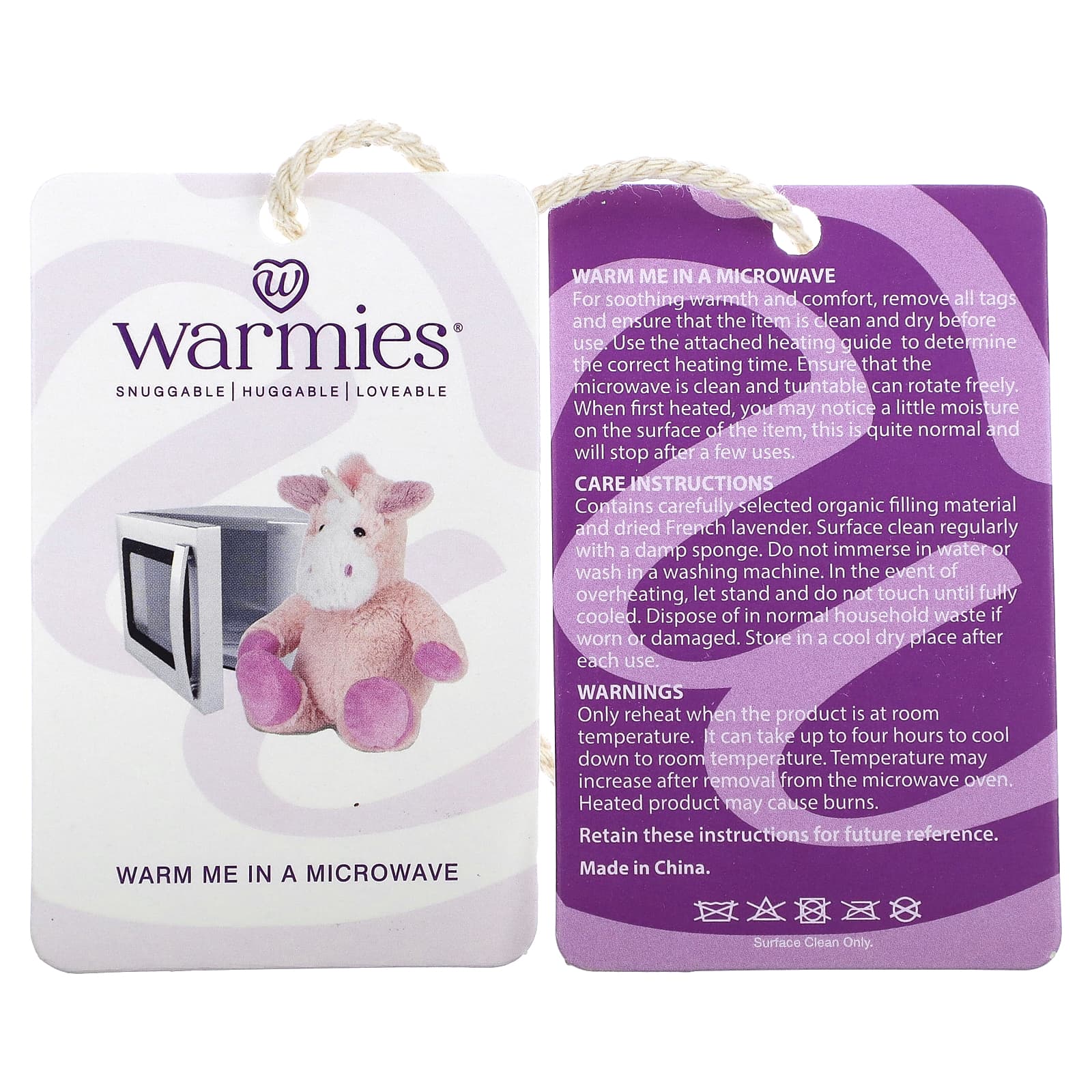 Warmies, Unicorn, Heatable, Weighted Soft Plush, 1 Plush - Image 2