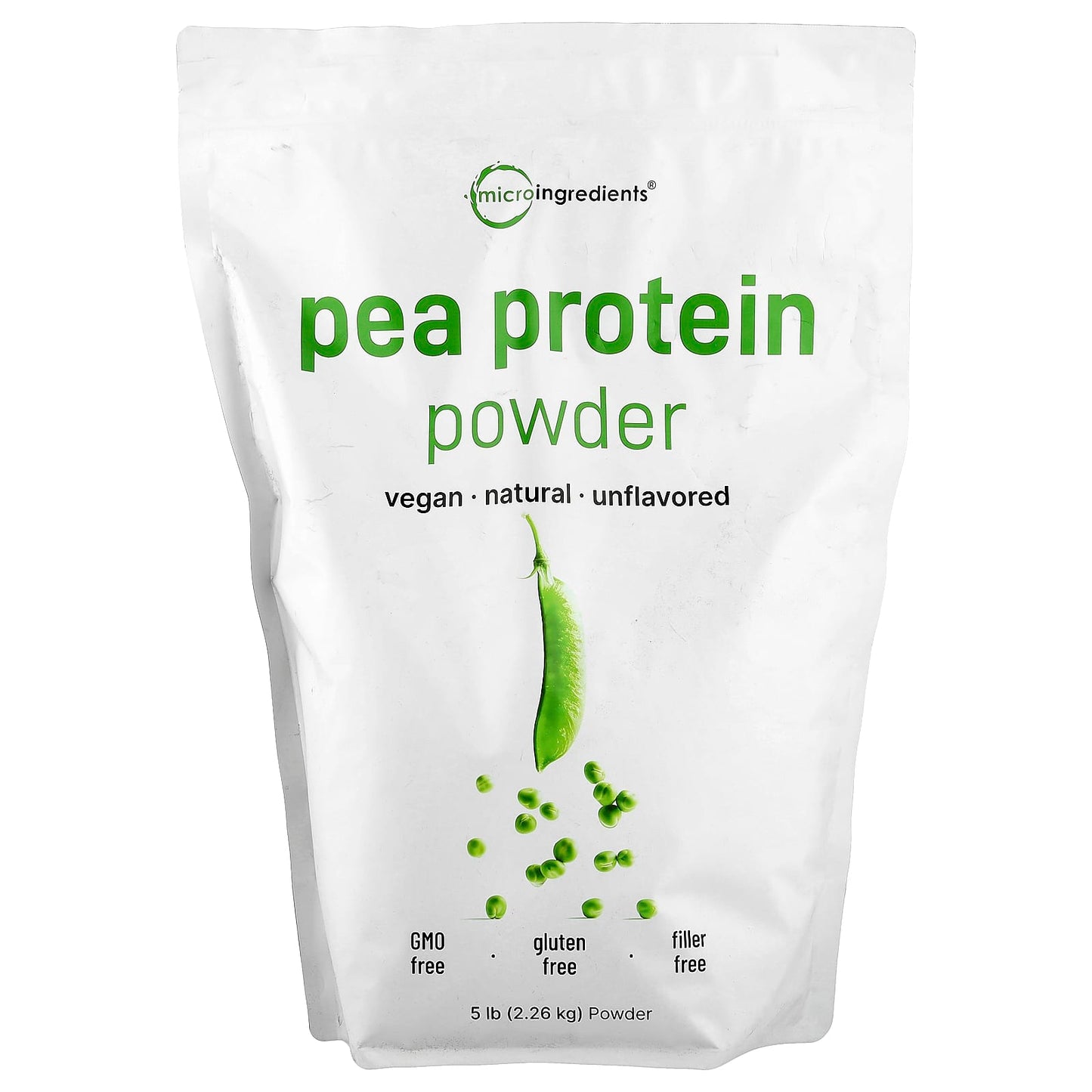 Micro Ingredients, Pea Protein Powder, Unflavored, 5 lb (2.26 kg) - Image 1