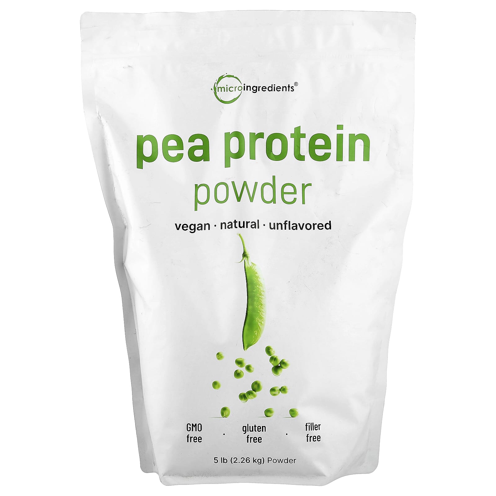 Micro Ingredients, Pea Protein Powder, Unflavored, 5 lb (2.26 kg) - Image 1