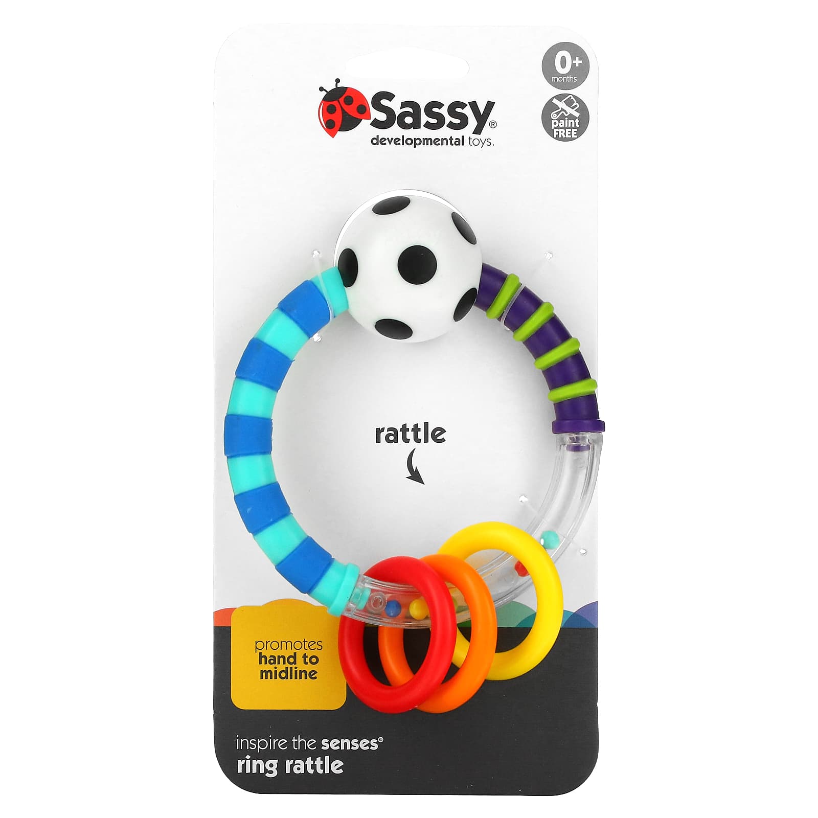 Sassy, Inspire The Senses, Ring Rattle, 0+ Months, 1 Count - Image 1