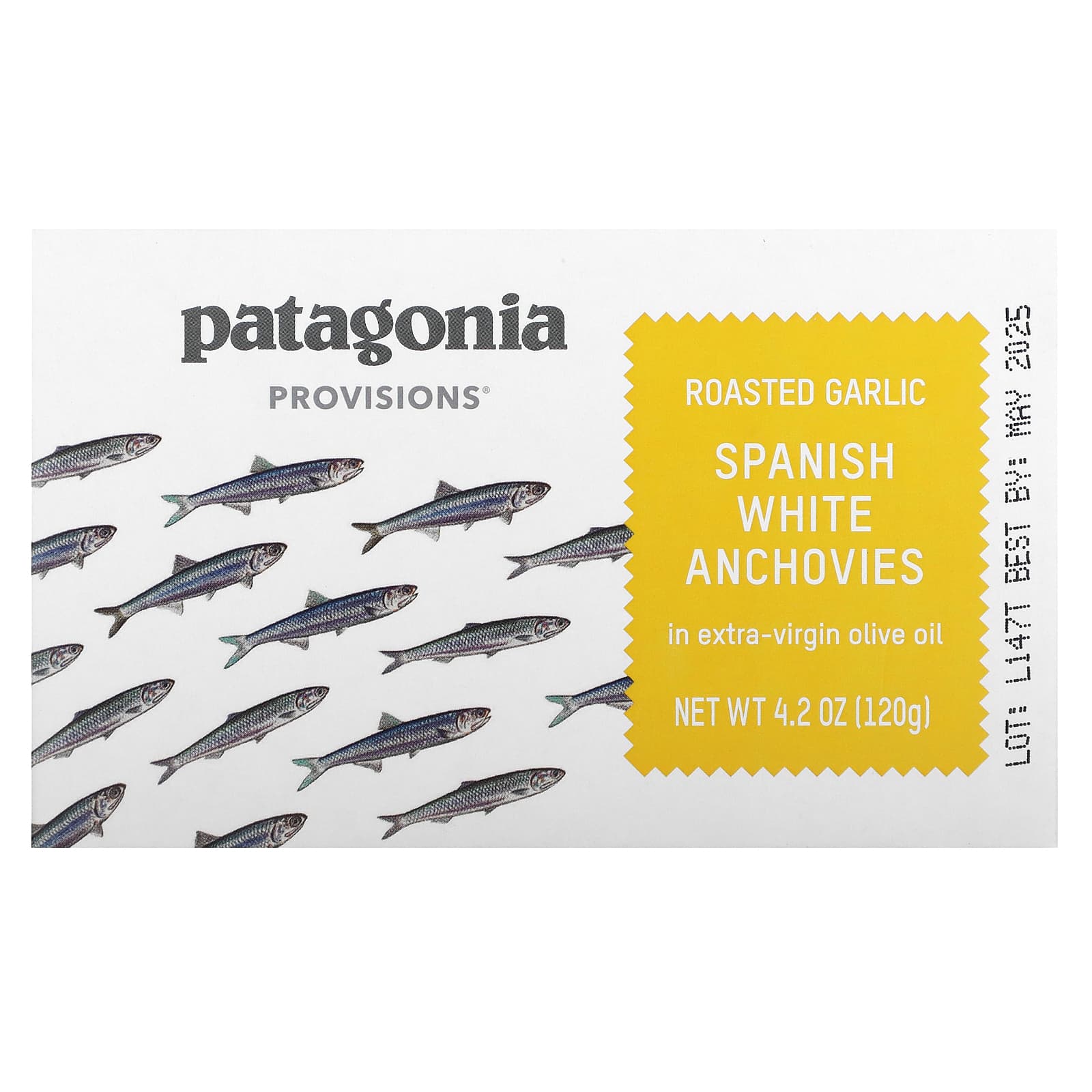 Patagonia Provisions, Roasted Garlic Spanish White Anchovies in Extra-Virgin Olive Oil, 4.2 oz (120 g) - Image 1