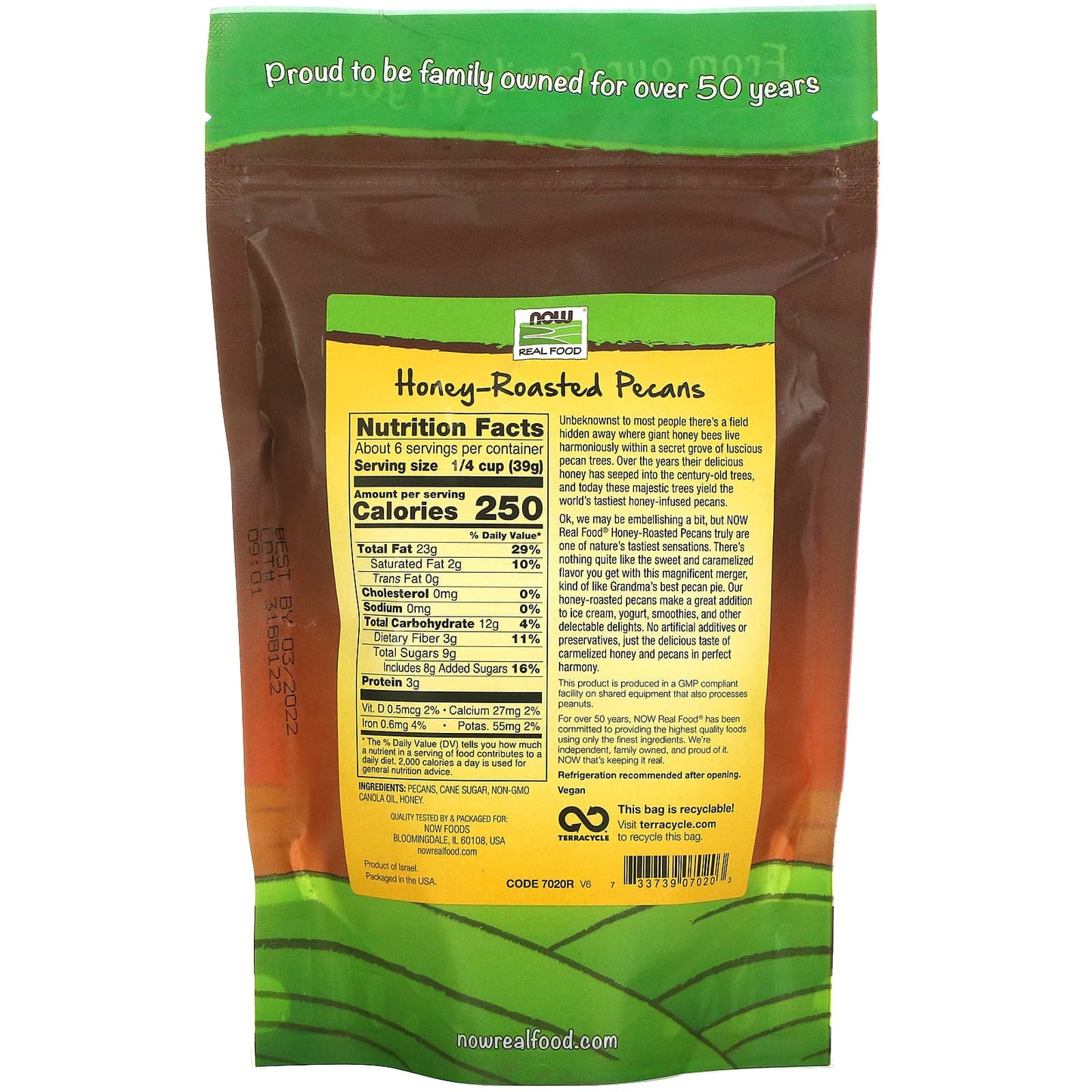 NOW Foods, Real Food, Honey Roasted Pecans, 8 oz (227 g) - Image 2