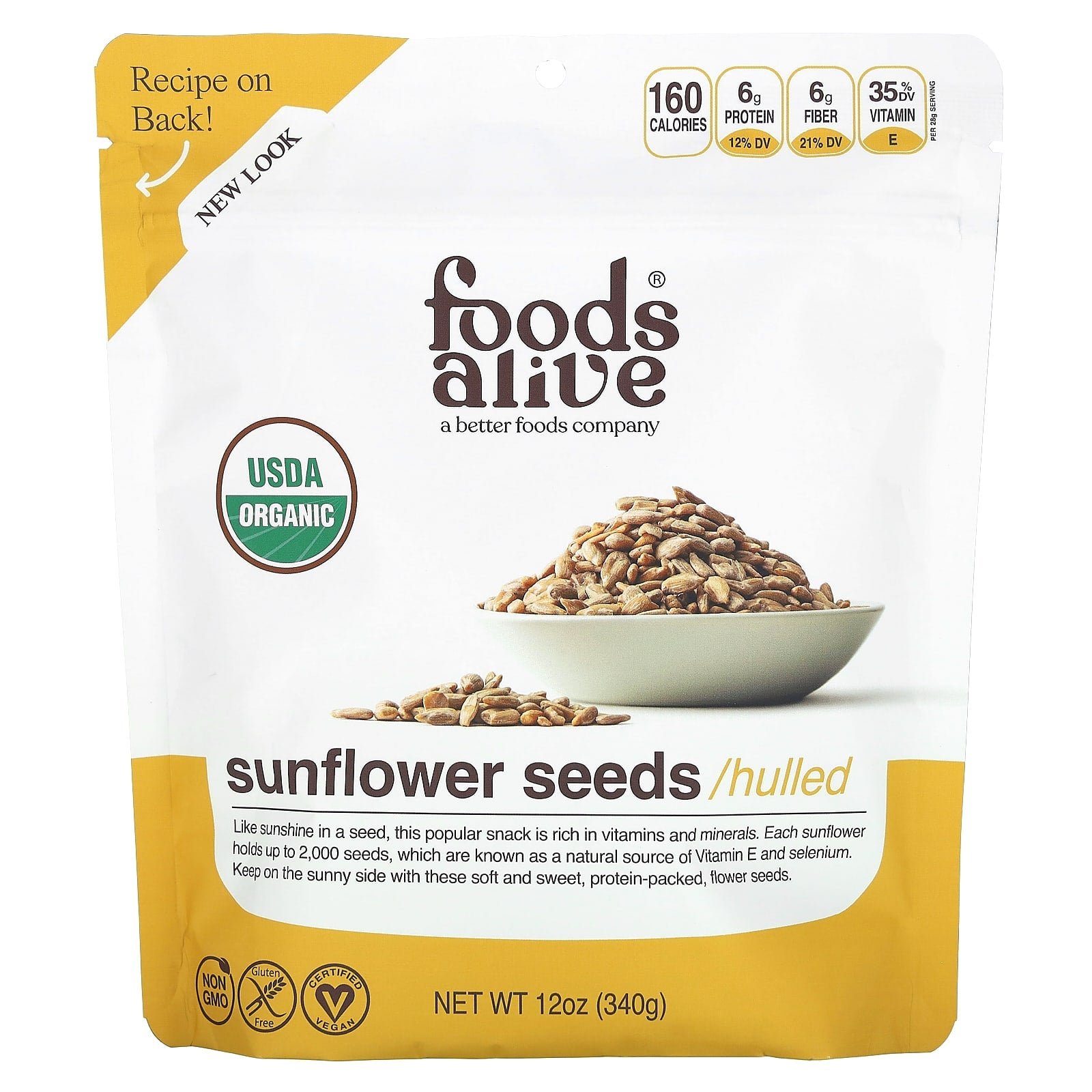 Nutrient-Rich Organic Sunflower Seeds by Foods Alive, 12 oz - Image 1