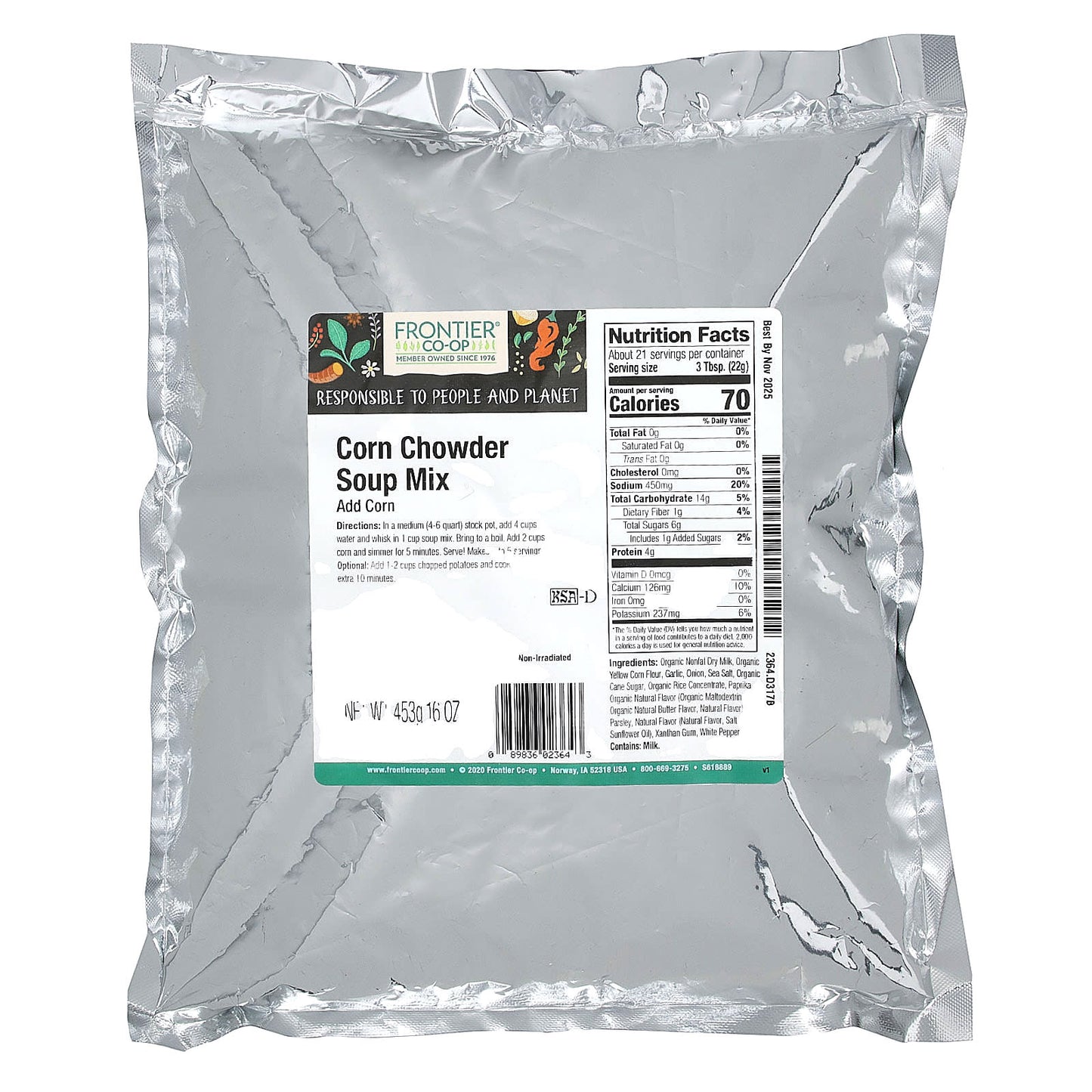 Frontier Co-op Corn Chowder Soup Mix, 16 oz - Rich & Creamy - Image 2