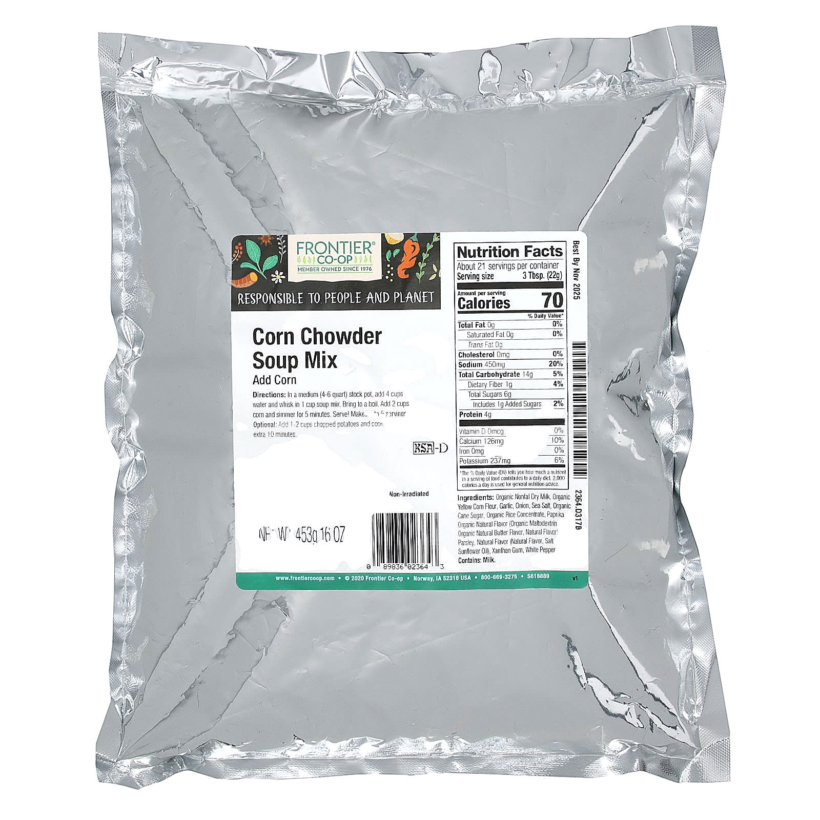 Frontier Co-op Corn Chowder Soup Mix, 16 oz - Rich & Creamy - Image 2