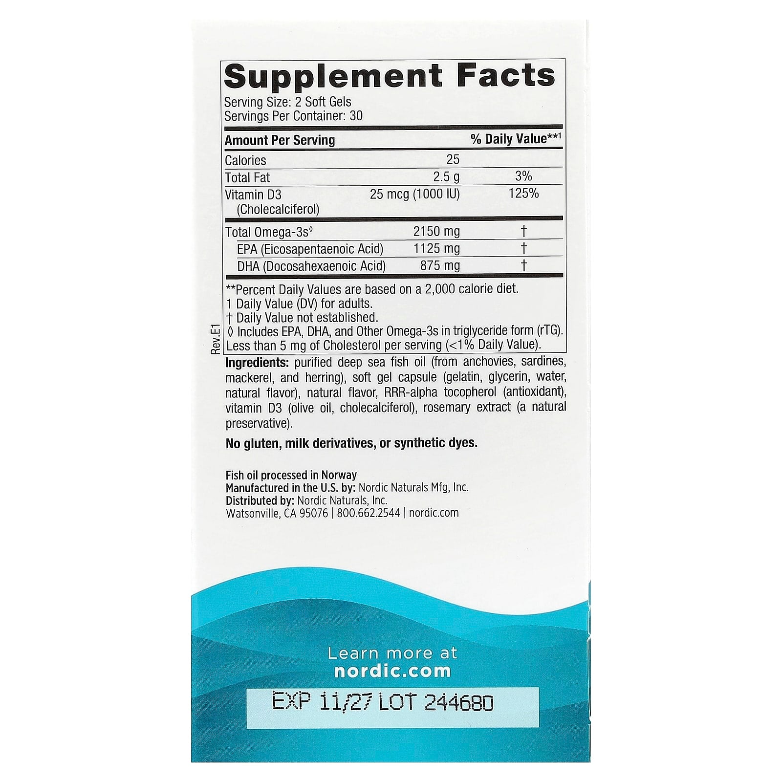 Nordic Naturals, Ultimate Omega®-D3 2X, Great Lemon, 60 Soft Gels - Image 2