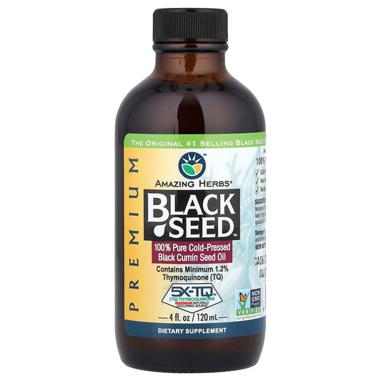 Amazing Herbs Cold-Pressed Black Cumin Seed Oil - 100% Pure - 120ml - Image 1