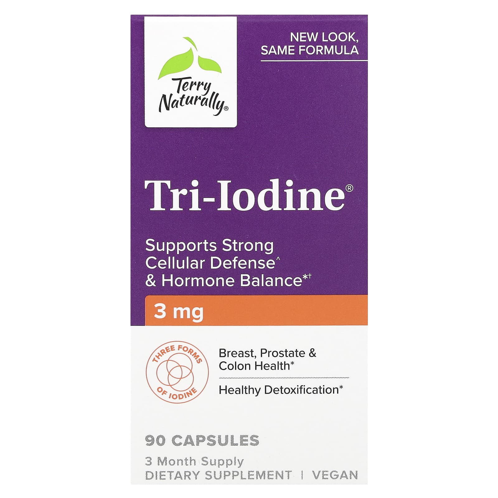 Terry Naturally, Tri-Iodine, 3 mg, 90 Capsules - Image 1