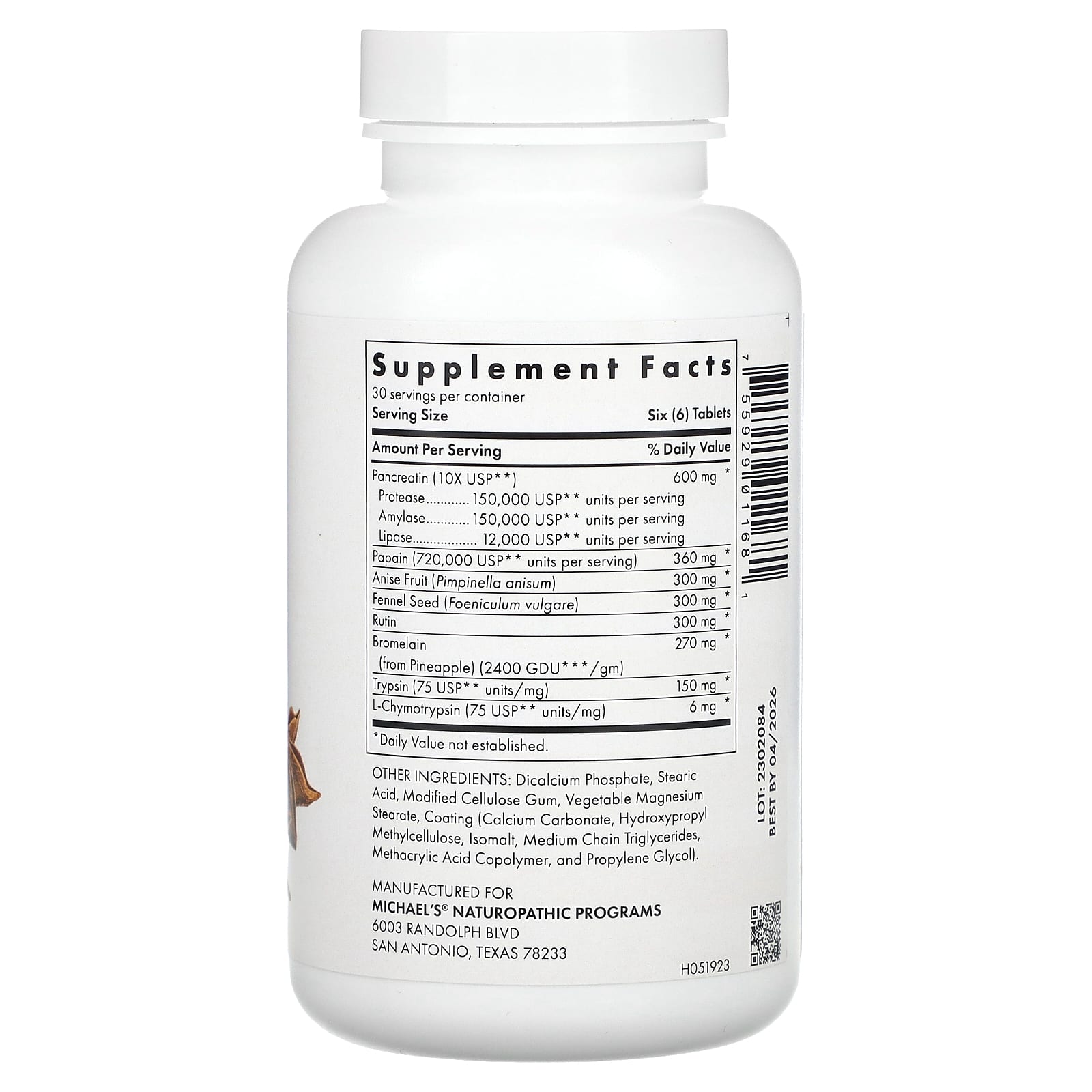 Michael's Health, Recovery Zymes, 180 Enteric-Coated pH Stable Tablets - Image 2