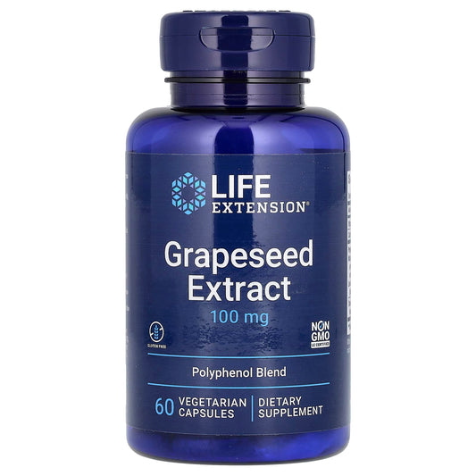 Life Extension, Grapeseed Extract, 100 mg, 60 Vegetarian Capsules - Image 1