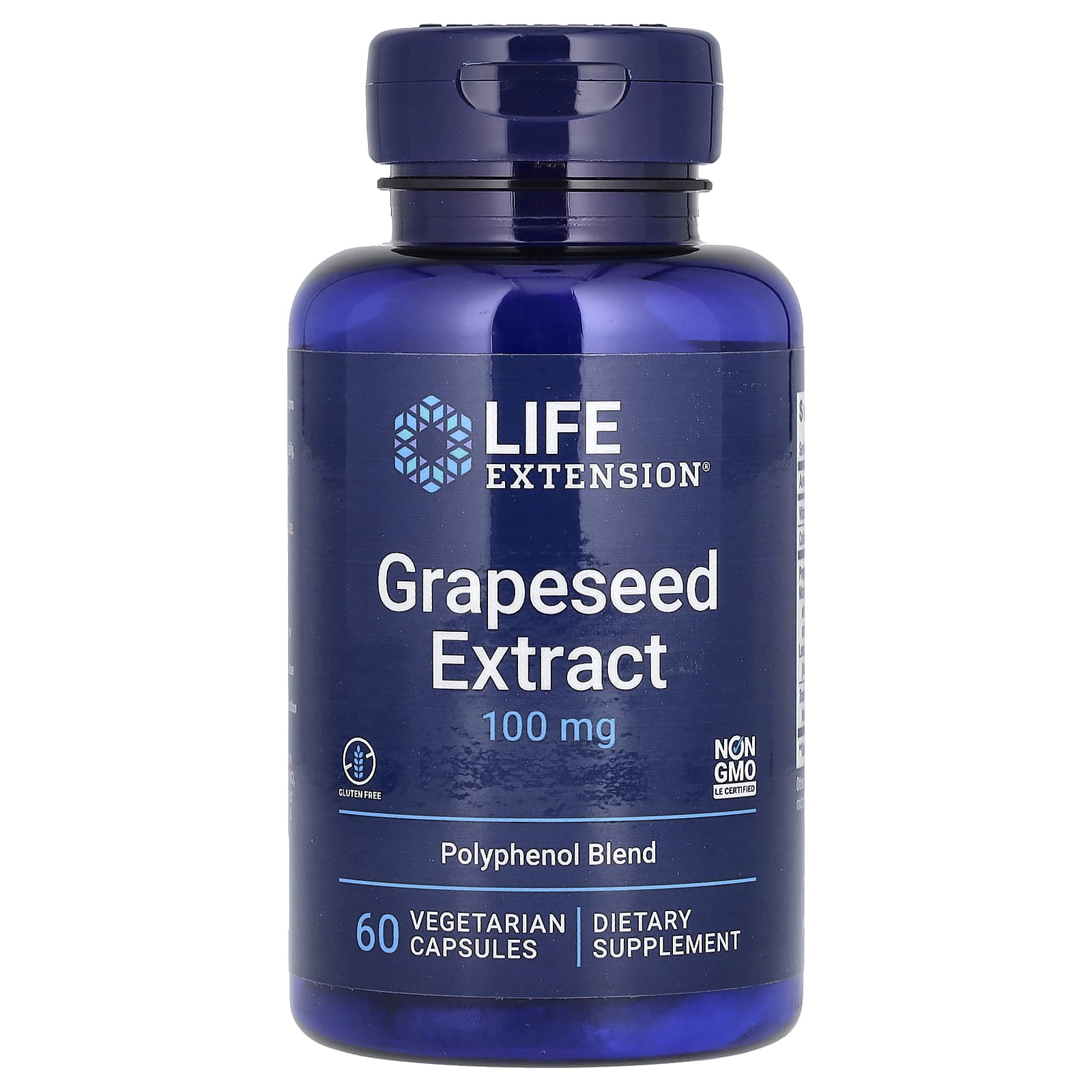 Life Extension, Grapeseed Extract, 100 mg, 60 Vegetarian Capsules - Image 1