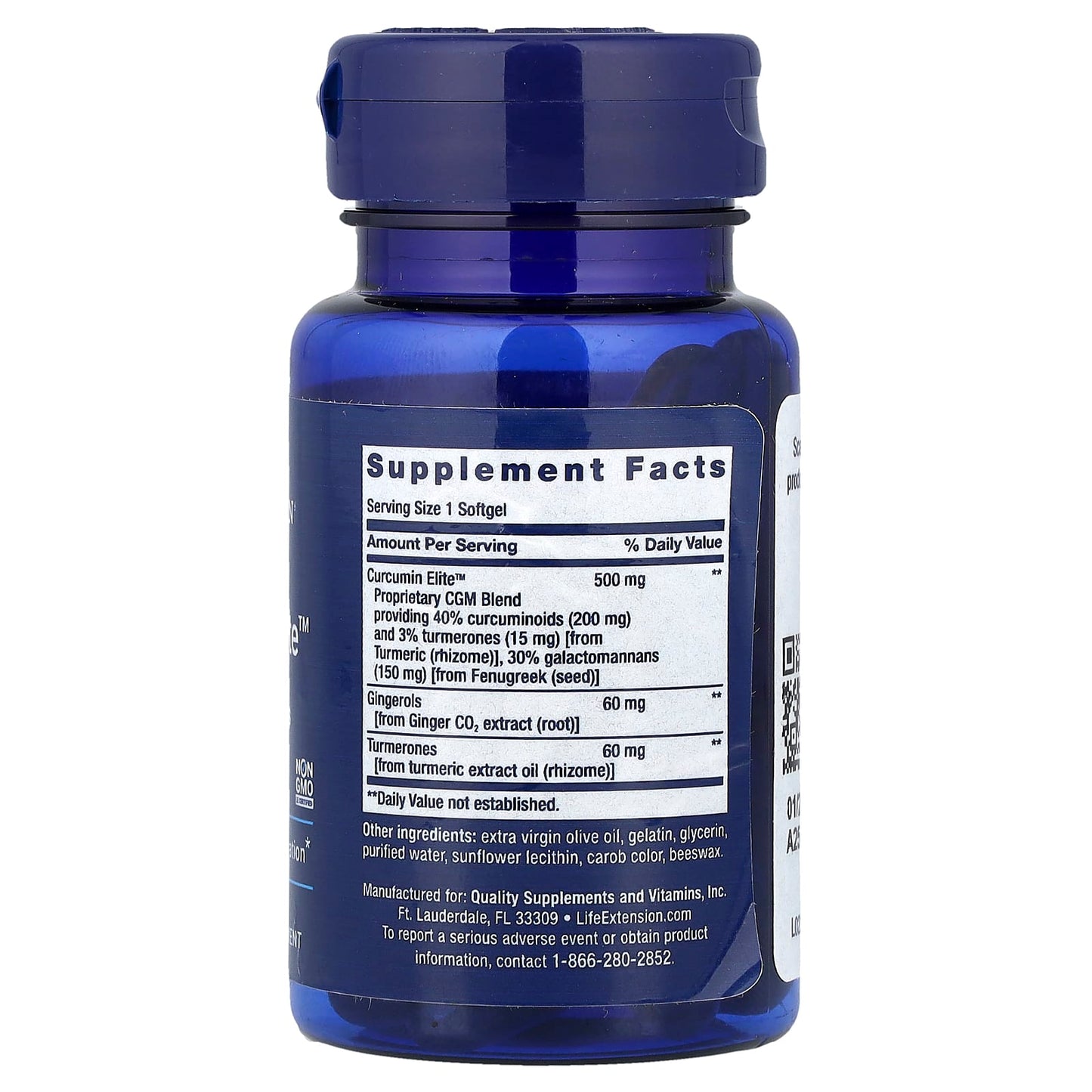 Life Extension, Advanced Curcumin Elite™, Turmeric Extract, Ginger & Turmerones, 30 Softgels - Image 2
