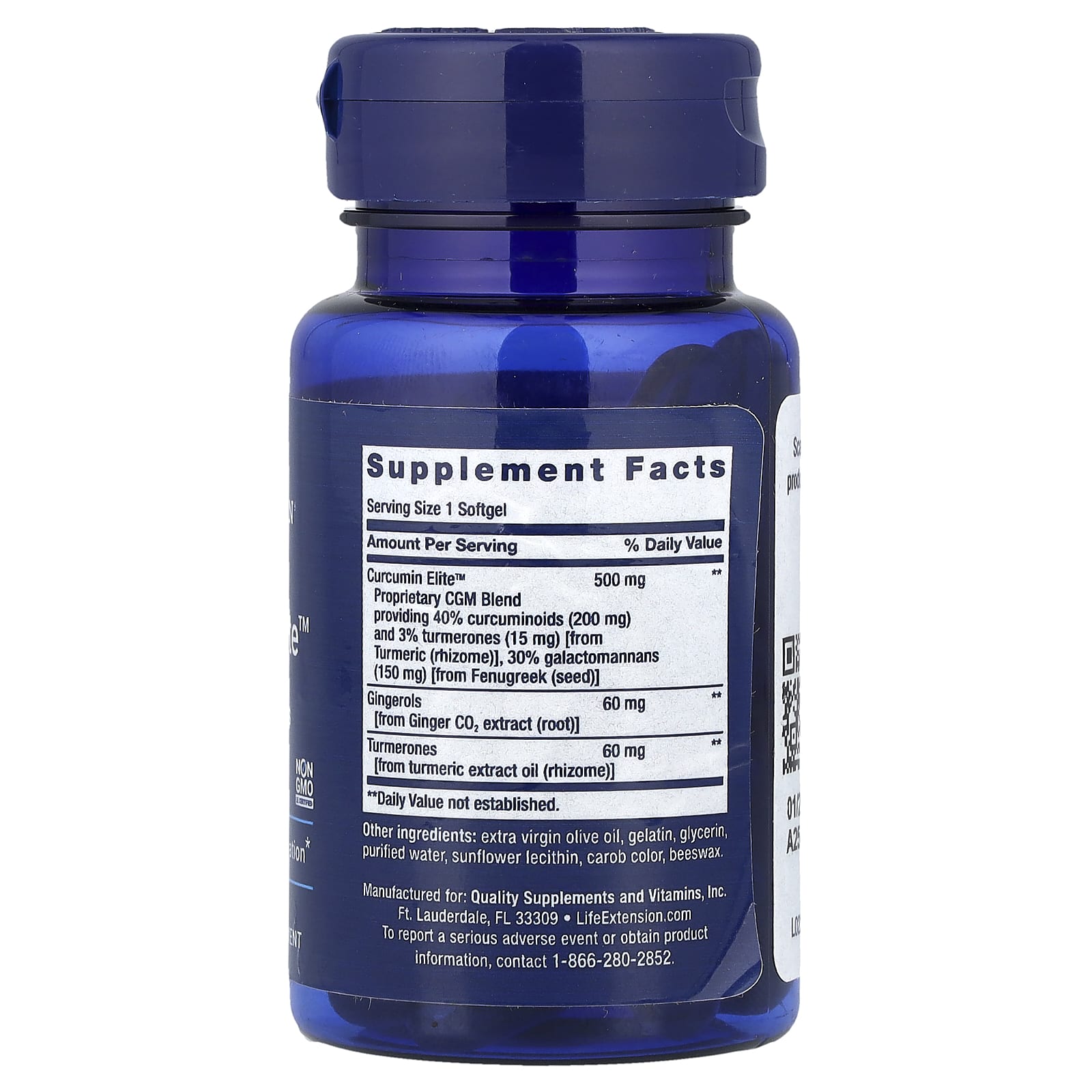 Life Extension, Advanced Curcumin Elite™, Turmeric Extract, Ginger & Turmerones, 30 Softgels - Image 2