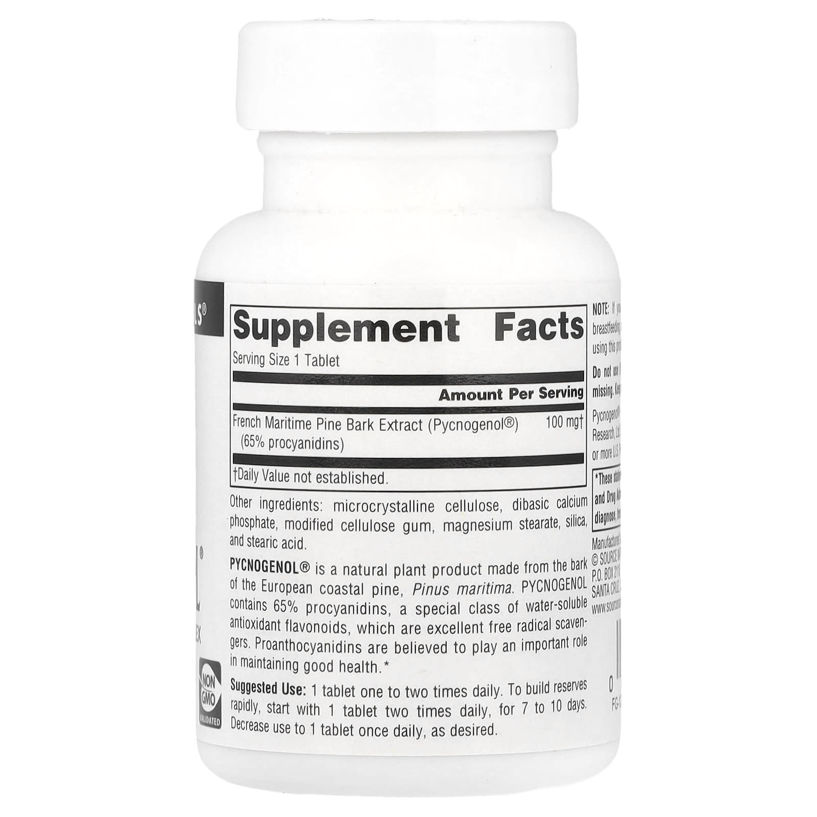 Source Naturals, Pycnogenol®, 100 mg, 60 Tablets - Image 2