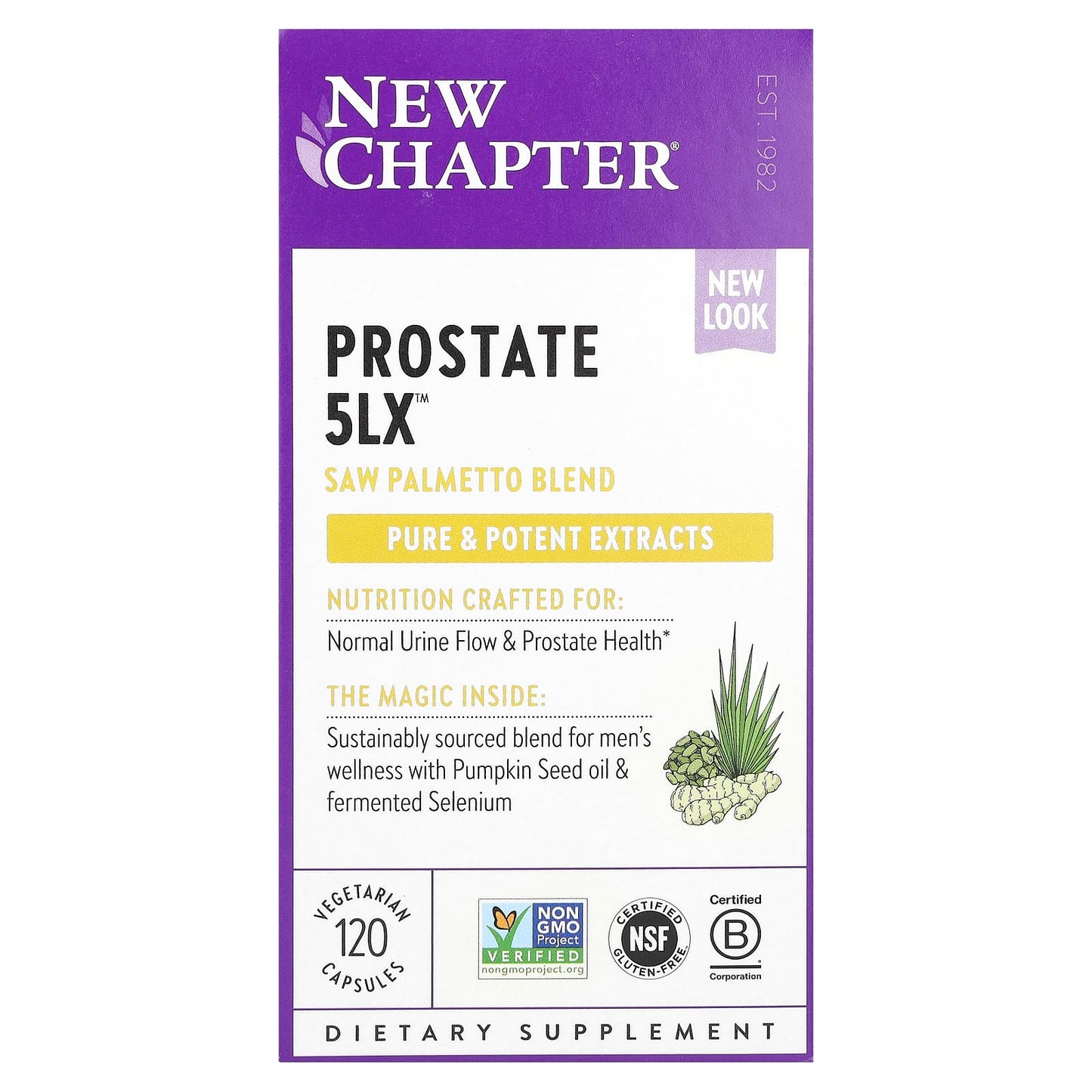 New Chapter, Prostate 5LX, 120 Vegetarian Capsules - Image 1