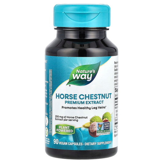 Nature's Way, Horse Chestnut, Premium Extract, 250 mg, 90 Vegan Capsules - Image 1