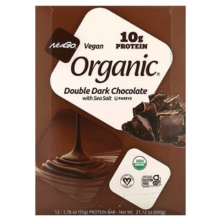 NuGo Organic Dark Chocolate Protein Bars (12-Pack, 1.76oz)