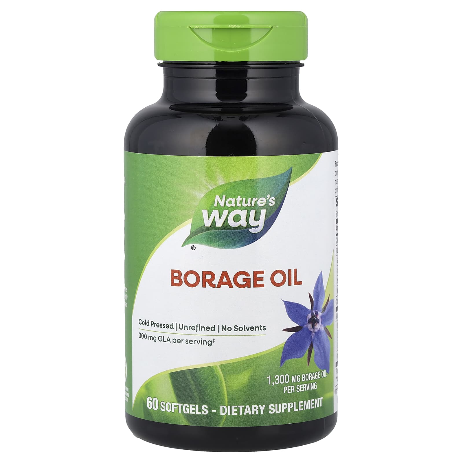 Nature's Way, Borage Oil, 1,300 mg, 60 Softgels - Image 1