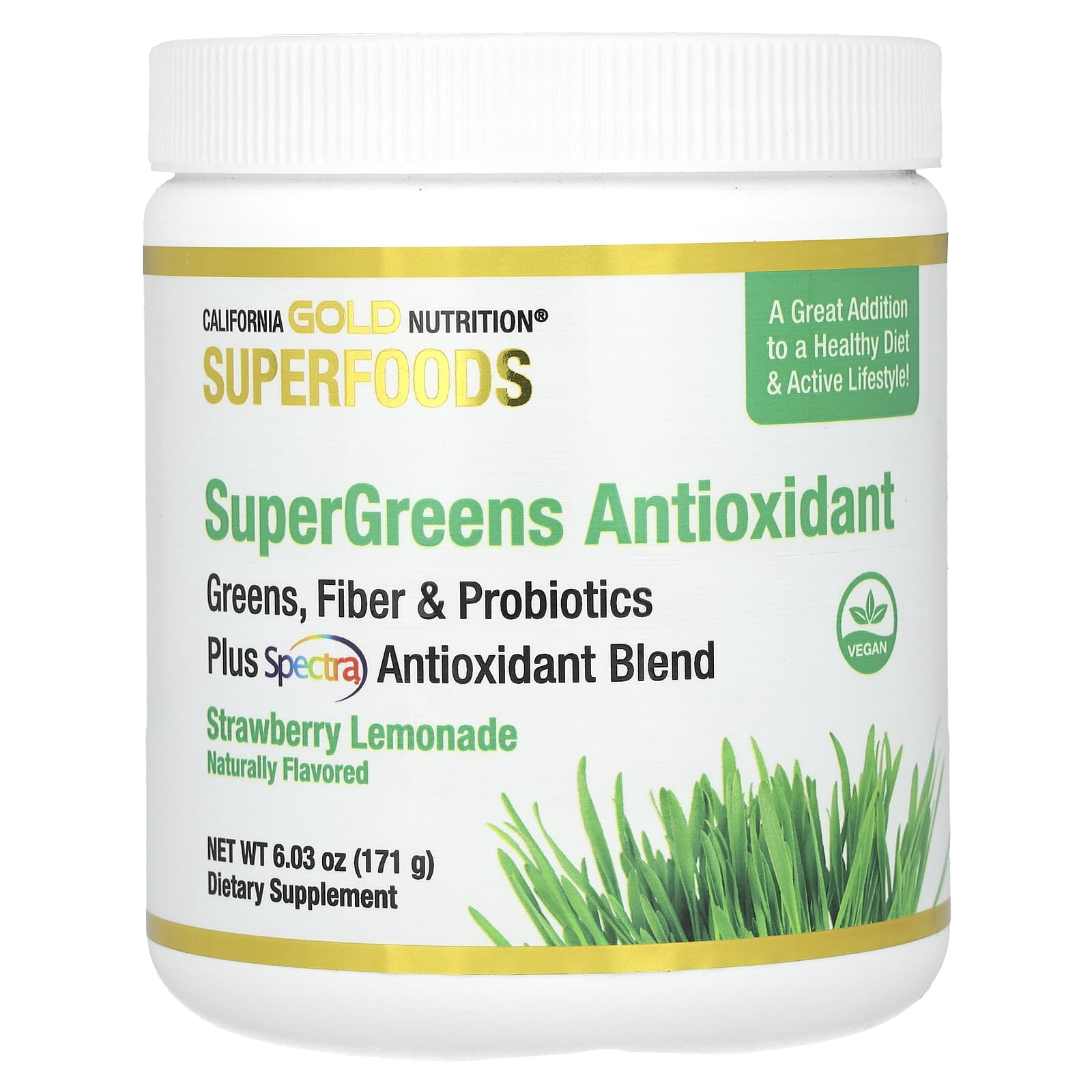 California Gold Nutrition Superfoods Supergreens Antioxidant Supplement - Image 1