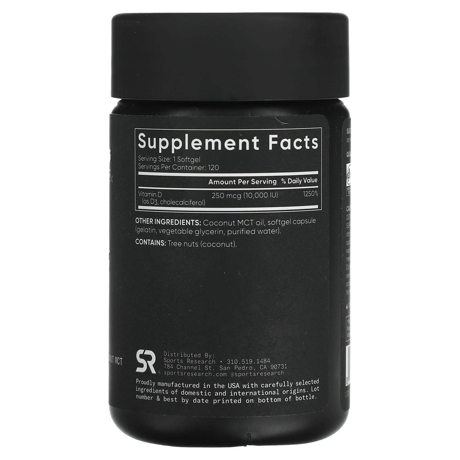Sports Research, Vitamin D3, Max Strength, 250 mcg (10,000 IU), 120 Softgels - Image 2