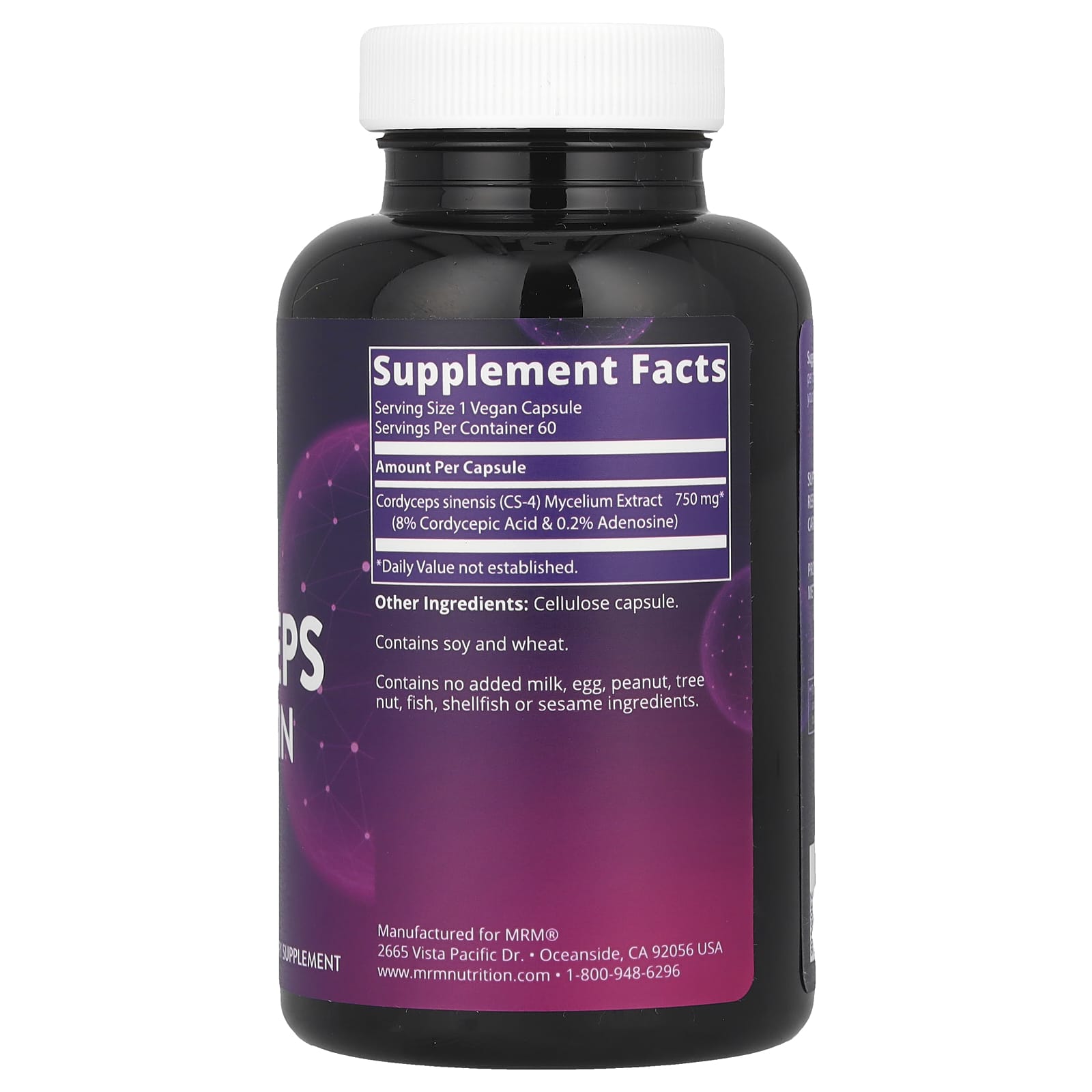 MRM Nutrition, Cordyceps CS-4 Strain, 60 Vegan Capsules (750 mg per Capsule) - Image 2