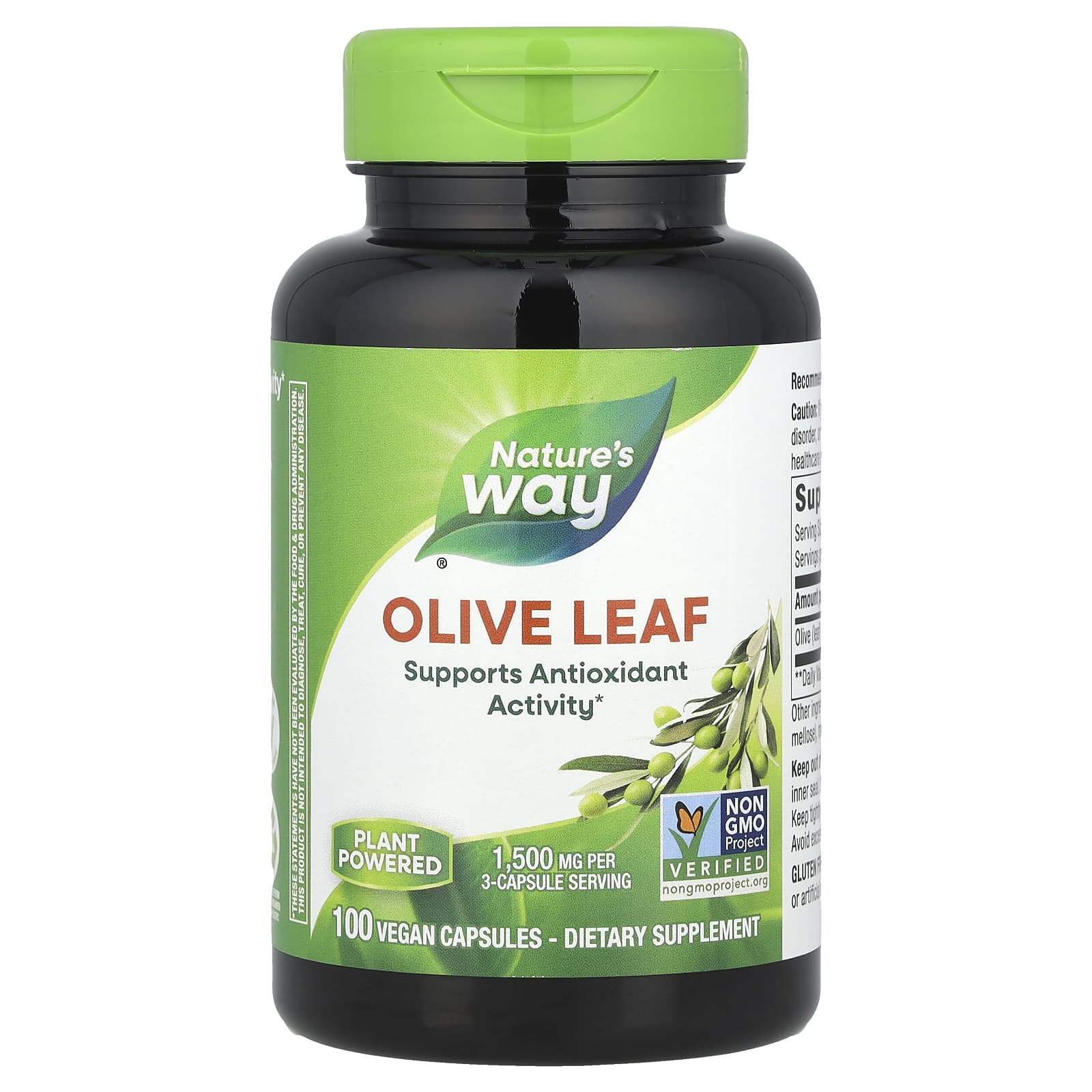 Nature's Way, Olive Leaf, 100 Vegan Capsules (500 mg per Capsule) - Image 1