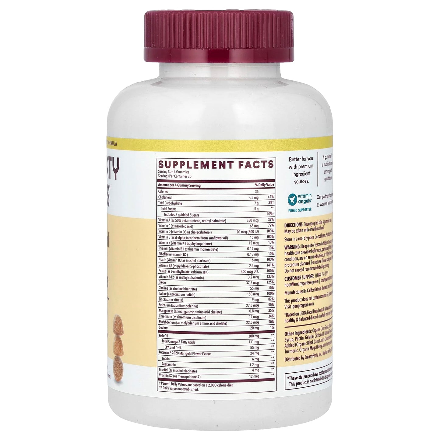 SmartyPants, Teen Girl Multi & Omegas, Orange, Mixed Berry, and Lemon Lime, 120 Gummies - Image 2