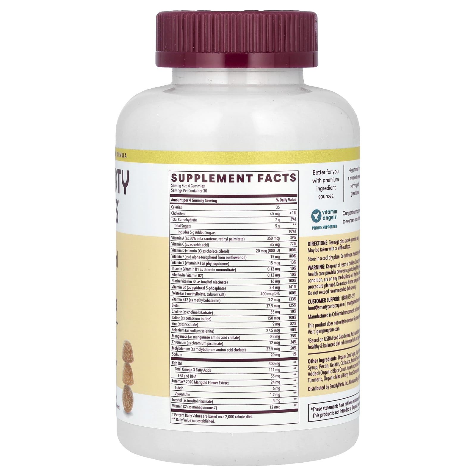 SmartyPants, Teen Girl Multi & Omegas, Orange, Mixed Berry, and Lemon Lime, 120 Gummies - Image 2