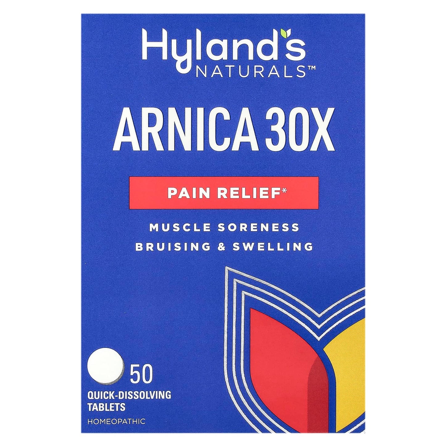 Arnica 30X Pain Relief, 50 Quick Dissolving Tablets by Hyland's Naturals - Image 1