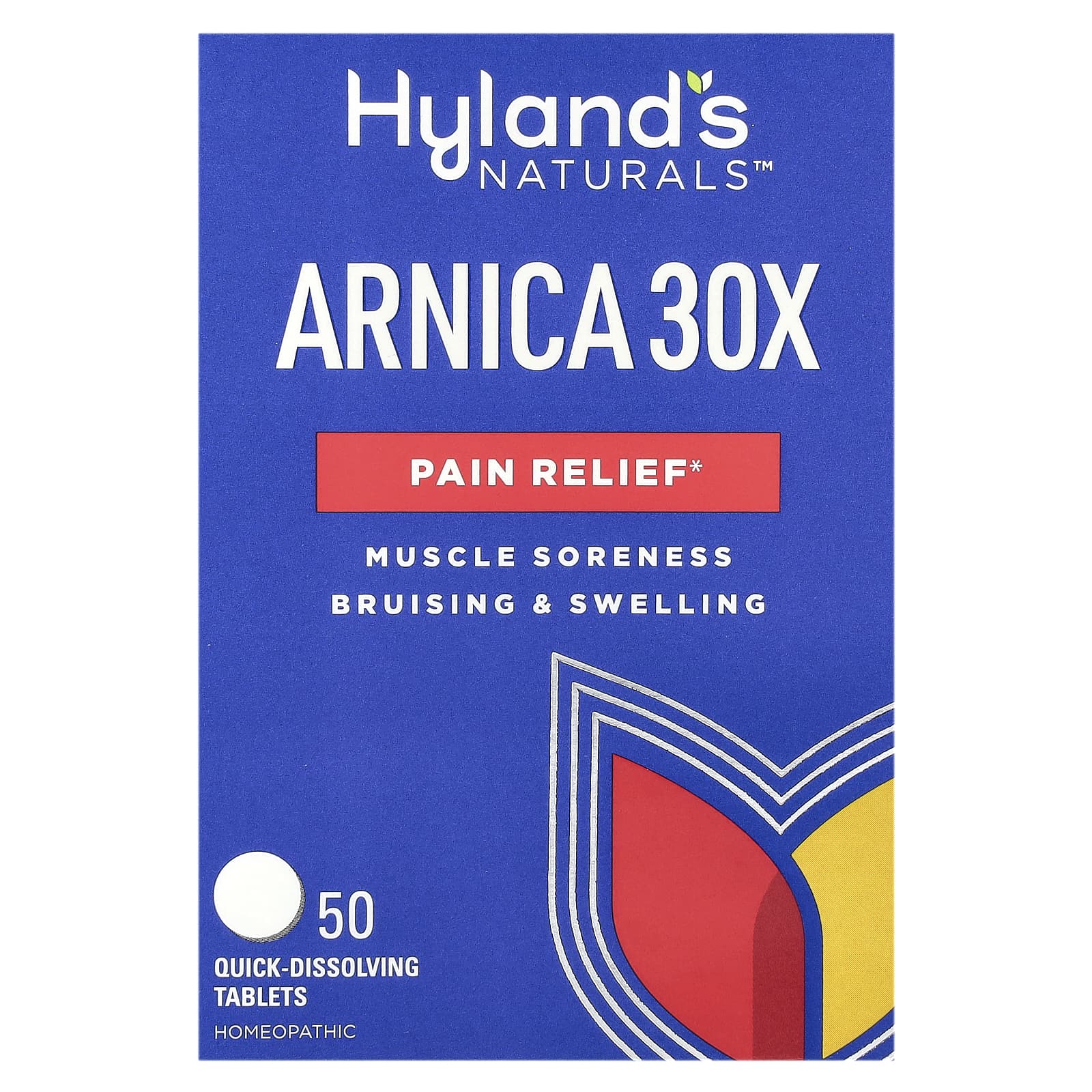 Arnica 30X Pain Relief, 50 Quick Dissolving Tablets by Hyland's Naturals - Image 1