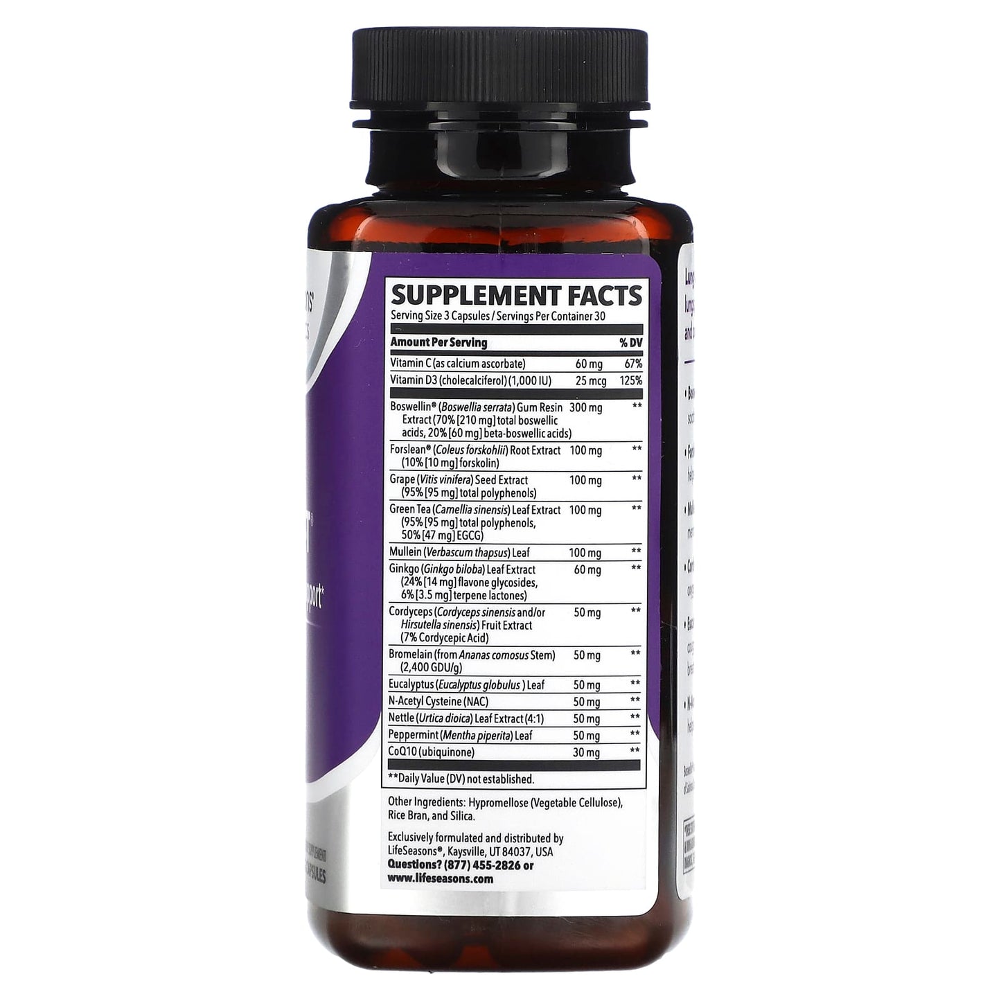 LifeSeasons, Lung Capaci-T, Respiratory Support, 90 Veg Capsules - Image 2