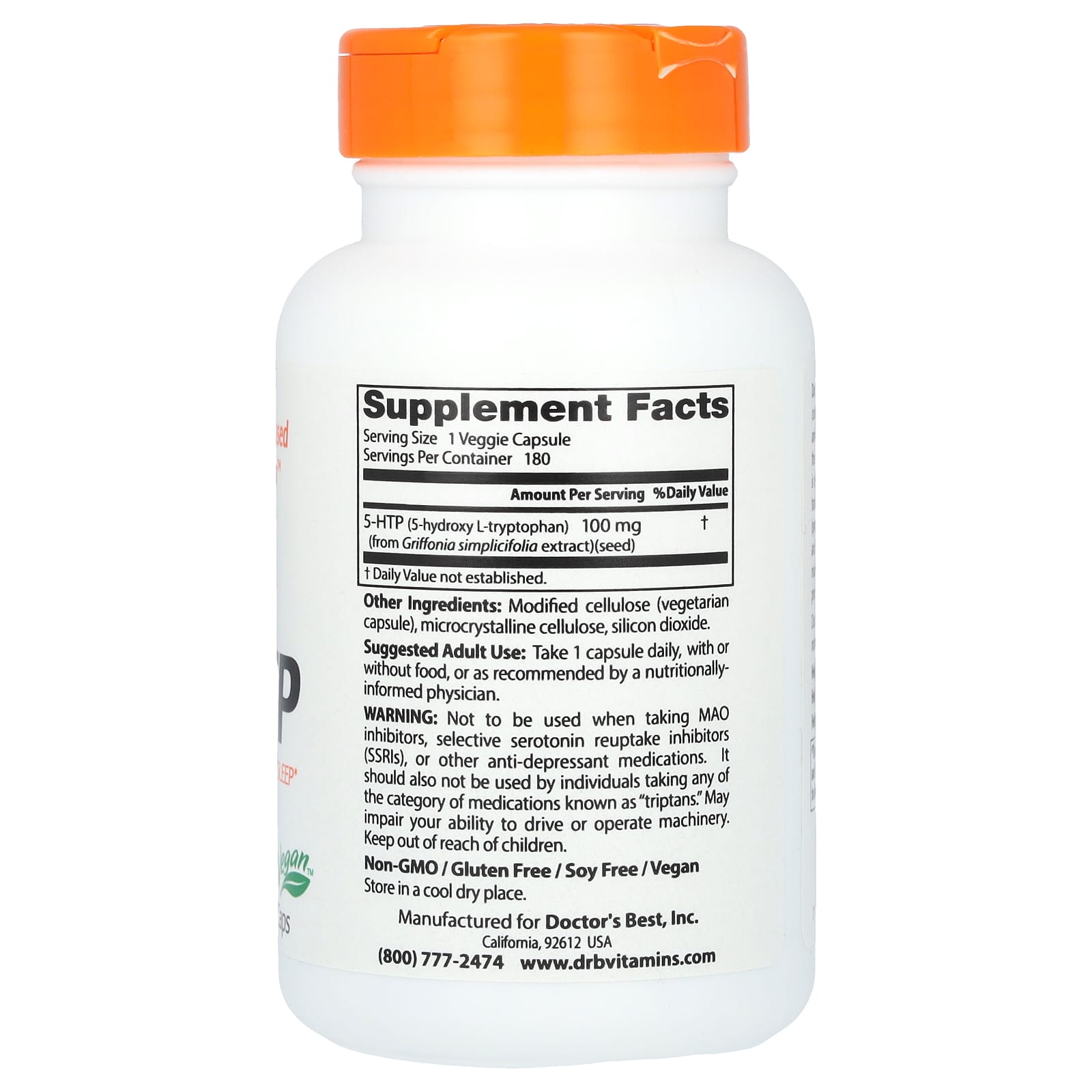 Doctor's Best 5-HTP 100mg - Promote Healthy Sleep & Relaxation - Image 2