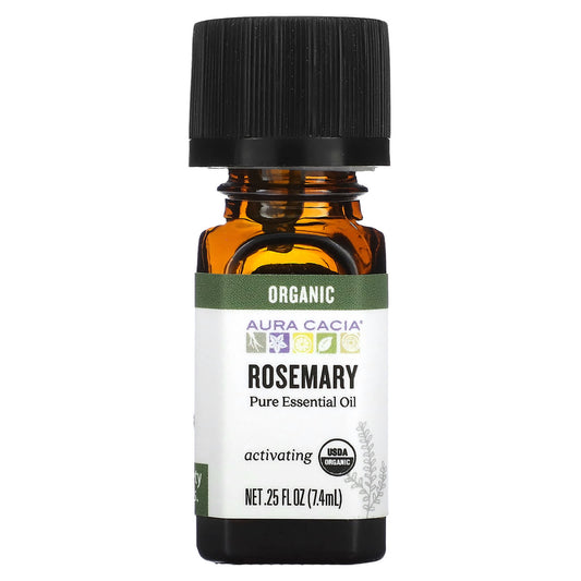Aura Cacia Organic Rosemary Essential Oil - Pure & USDA Certified - Image 1