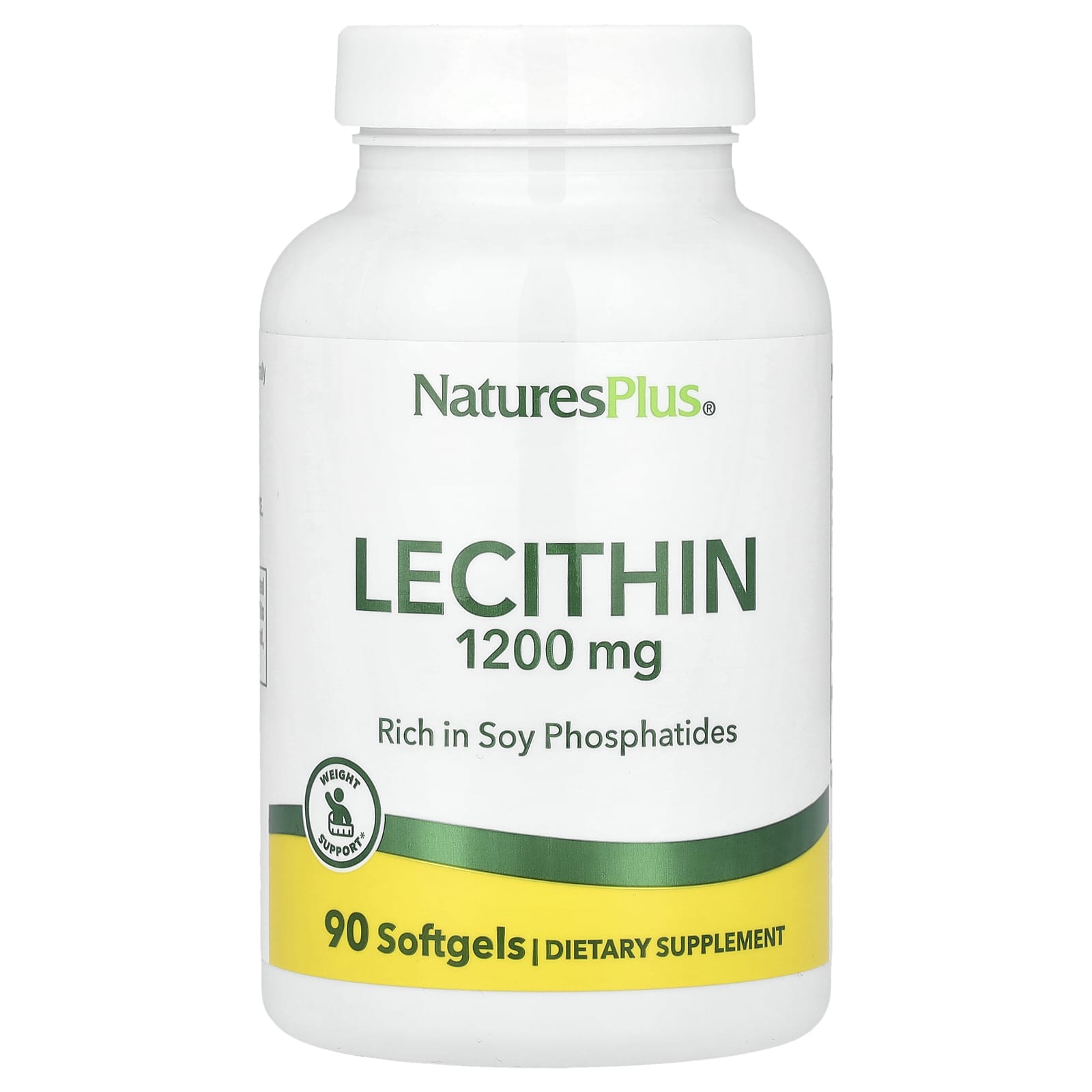 NaturesPlus, Lecithin, 1,200 mg, 90 Softgels - Image 1