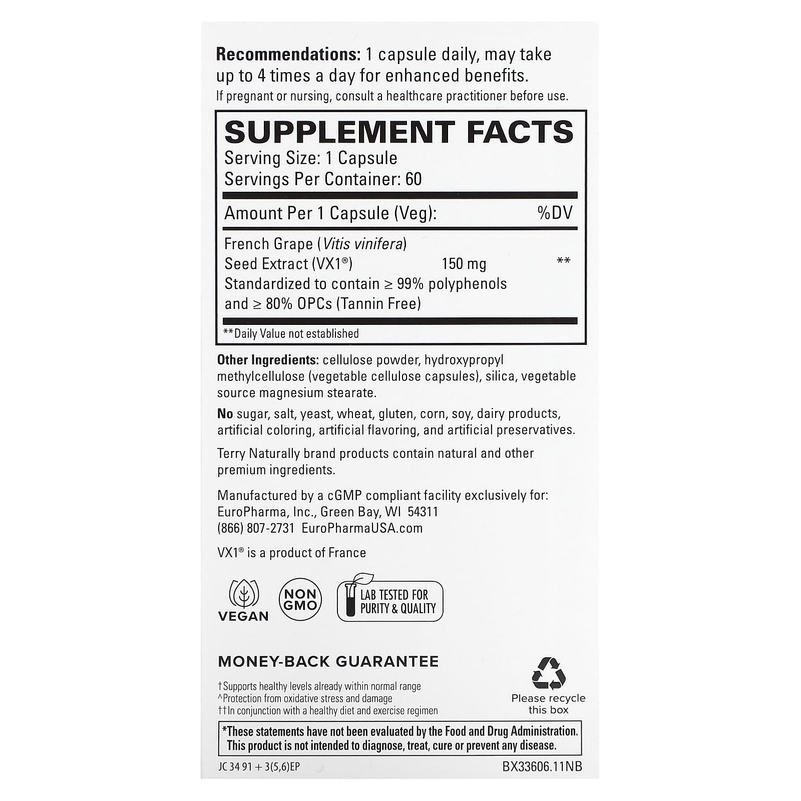 Terry Naturally, Clinical OPC, 150 mg, 60 Capsules - Image 2
