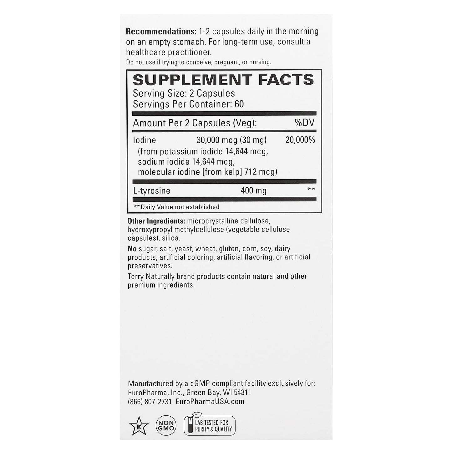 Terry Naturally, Thyroid Care,  120 Capsules - Image 2
