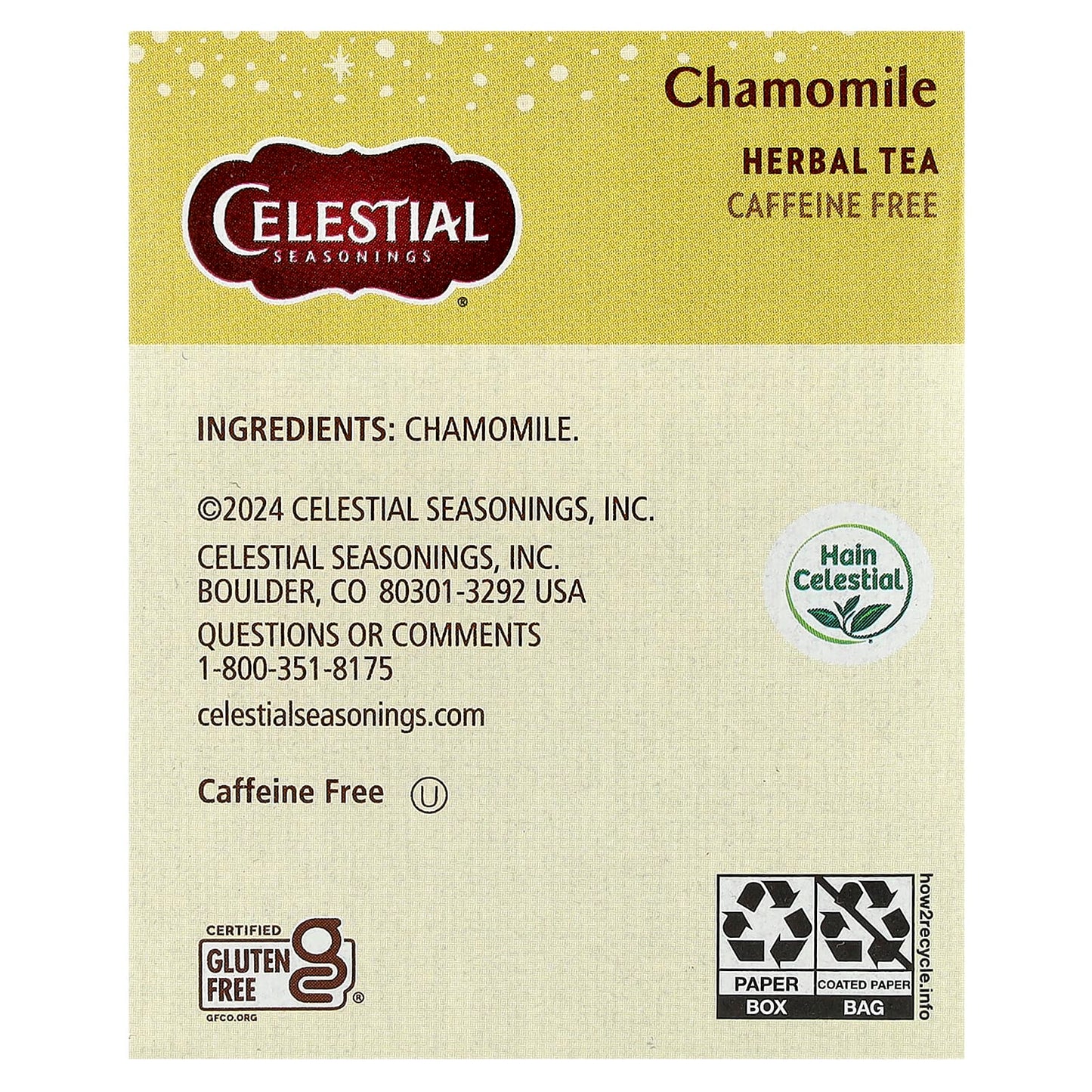 <strong>Celestial Seasonings Chamomile Herbal Tea</strong> - Caffeine Free, 20 Tea Bags - Image 2