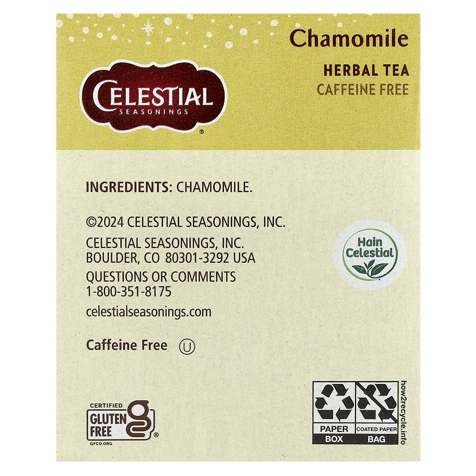 <strong>Celestial Seasonings Chamomile Herbal Tea</strong> - Caffeine Free, 20 Tea Bags - Image 2