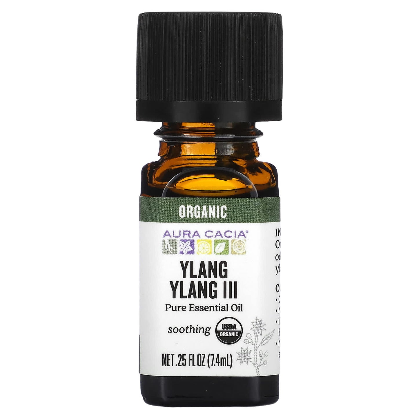 Aura Cacia Organic Ylang Ylang Essential Oil, 100% Pure, 0.25 fl oz - Image 1