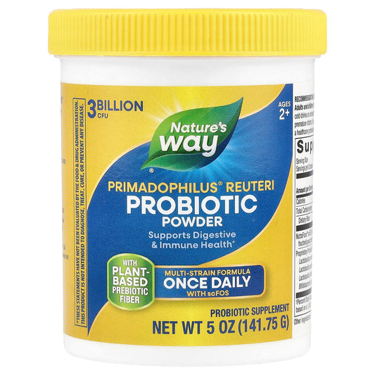 Nature's Way, Primadophilus® Reuteri Probiotic Powder, Ages 2+, 3 Billion CFU, 5 oz (141.75 g) - Image 1