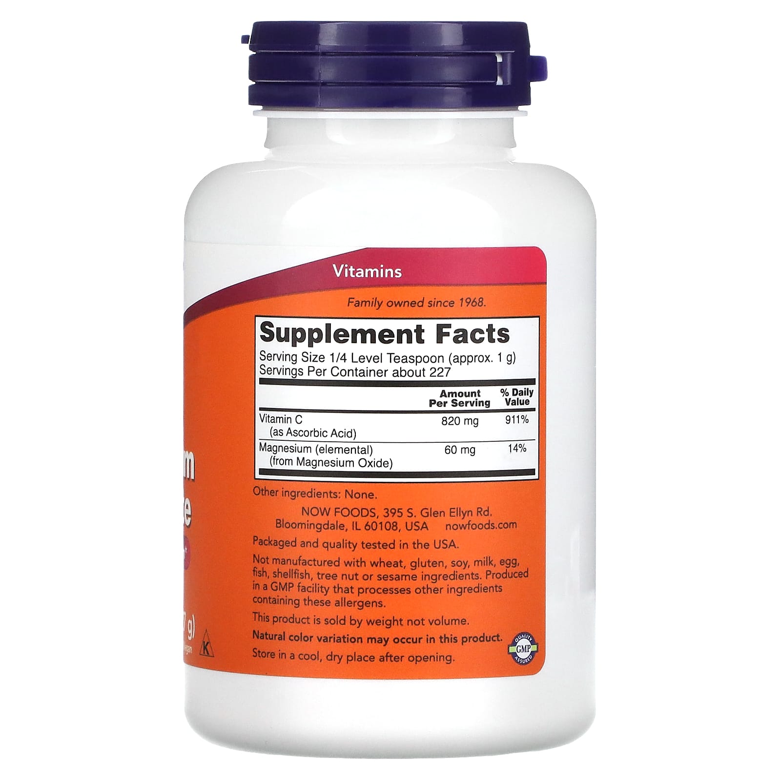 NOW Foods, Buffered Magnesium Ascorbate, Vitamin C Powder, 8 oz (227 g) - Image 2