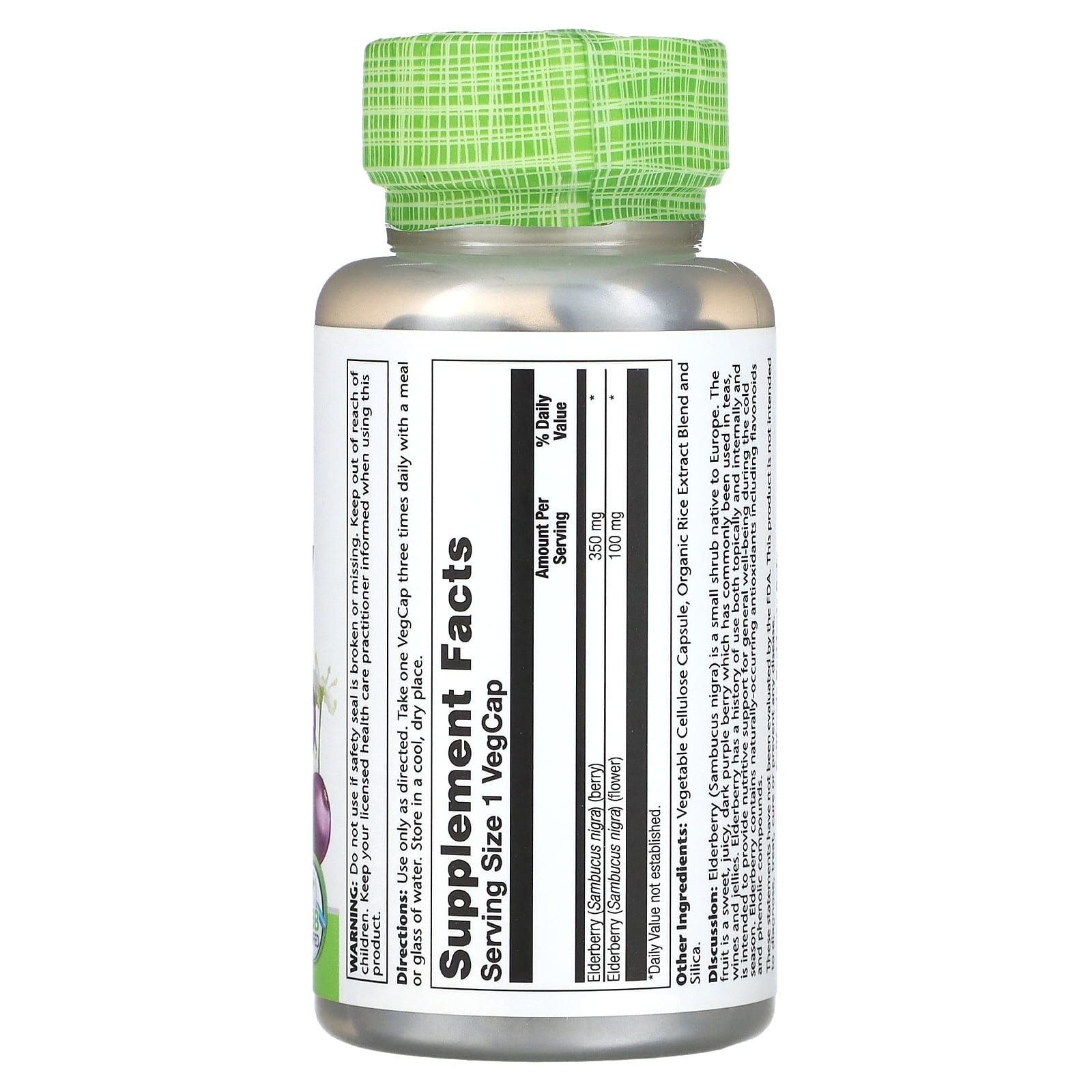 Solaray, Elderberry, 100 VegCaps - Image 2
