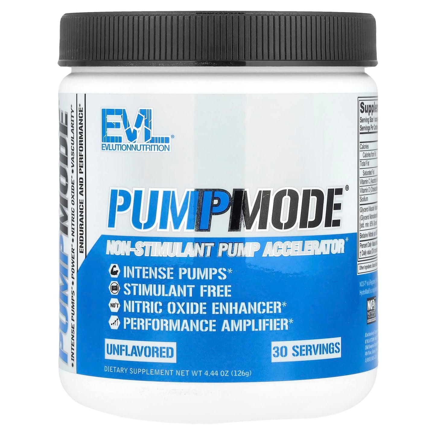 EVLution Nutrition PumpMode Unflavored Non-Stimulant Pump Accelerator - Image 1